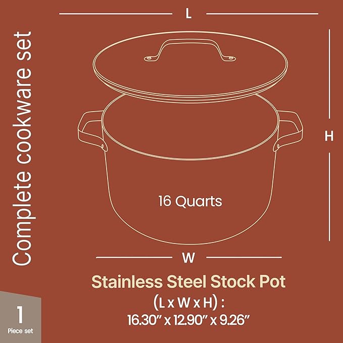 Bakken 16 Quart Ceramic Coated Stock Pot - Image 2