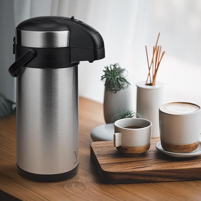 VONDIOR Airpot Coffee Dispenser - 169 Oz Insulated Stainless Steel Coffee - Image 6