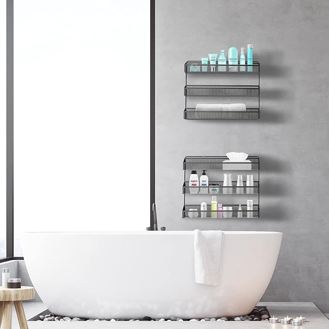 AULEDIO 2 Pack Spice Rack Organizer, 3 Tier Counter-top Stand or Wall Mounted - Image 7