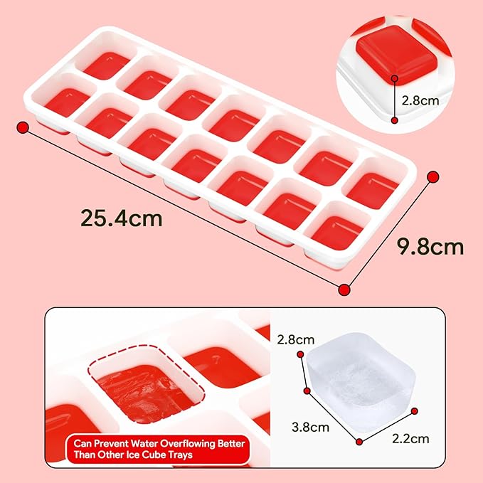 Ice Cube Trays 4 Pack, Airabc Silicone Ice Cube Trays - Image 4