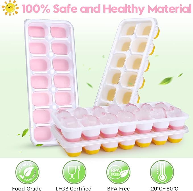 Silicone Ice Cube Tray, 4 Pack Easy-Release & Flexible 14-Ice Cube Trays - Image 5