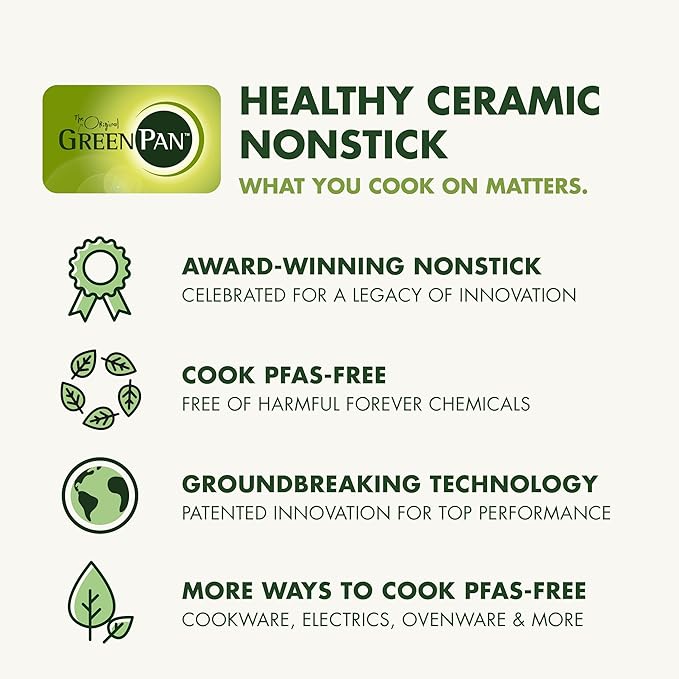 GreenPan Chatham Hard Anodized Healthy Ceramic Nonstick 10 Piece Cookware Pots - Image 10