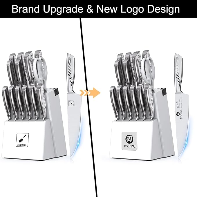 imarku® Knife Set, Japanese HC Stainless Steel 15 PCS Kitchen Knife Set - Image 9