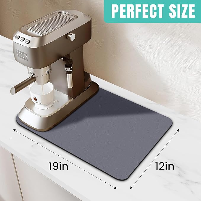 WISELIFE Coffee Mat Super Absorbent Dish Drying Mat Coffee Bar Accessories - Image 2