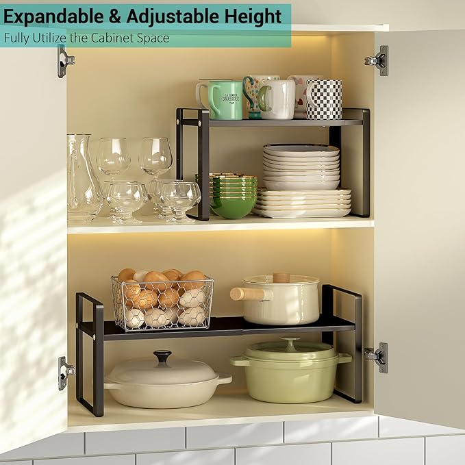 Expandable Cabinet Organizer Shelves, 88lbs High Weight Capacity, Heavy-Duty - Image 3