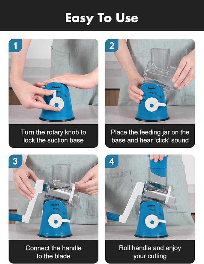 Geedel Rotary Cheese Grater Cheese Shredder - Image 7