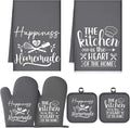 Sratte 6 Pcs Kitchen Decor Accessories Set Farmhouse Towels Pot Holders Oven by Sratte