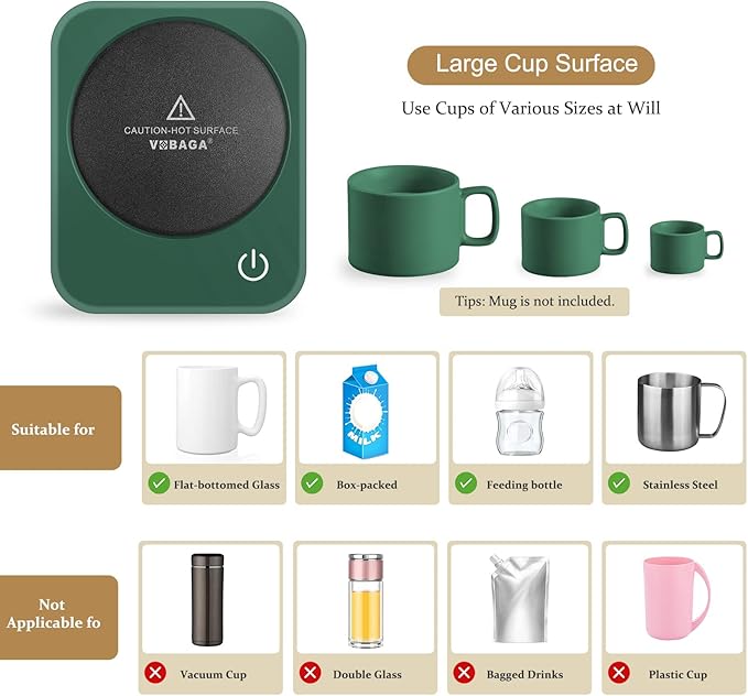 VOBAGA Coffee Mug Warmer for Desk - Image 8
