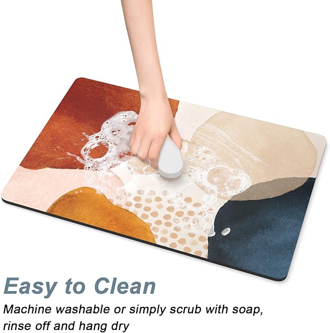 Rnivvi Coffee Mat, Hide Stain Rubber Backed Absorbent Dish Drying Pad - Image 5