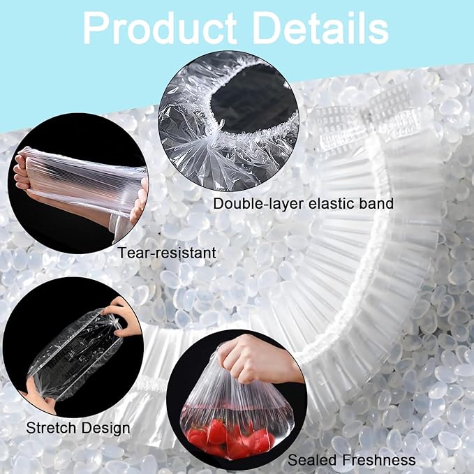 500pcs Plastic Bowl Covers Elastic Reusable Food Covers Outdoor Thickend - Image 5