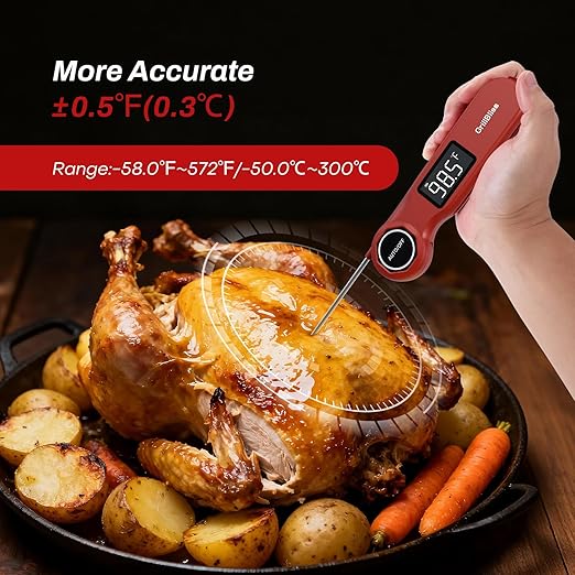 Instant Read Meat Thermometer, GrillBliss USB-C Rechargeable Digital Food - Image 3