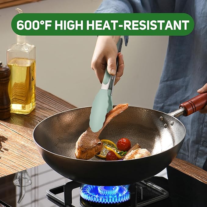 Tongs for Cooking, 600ºF High Heat-Resistant Stainless Steel Kitchen Tongs - Image 8