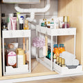 Simple Trending Under Sink Organizer 2 Pack, Sink Pull-Out Sliding Storage by SimpleTrending