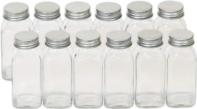 Simple Houseware Spice Jars 6 Ounce Square Glass Bottles - Image 3