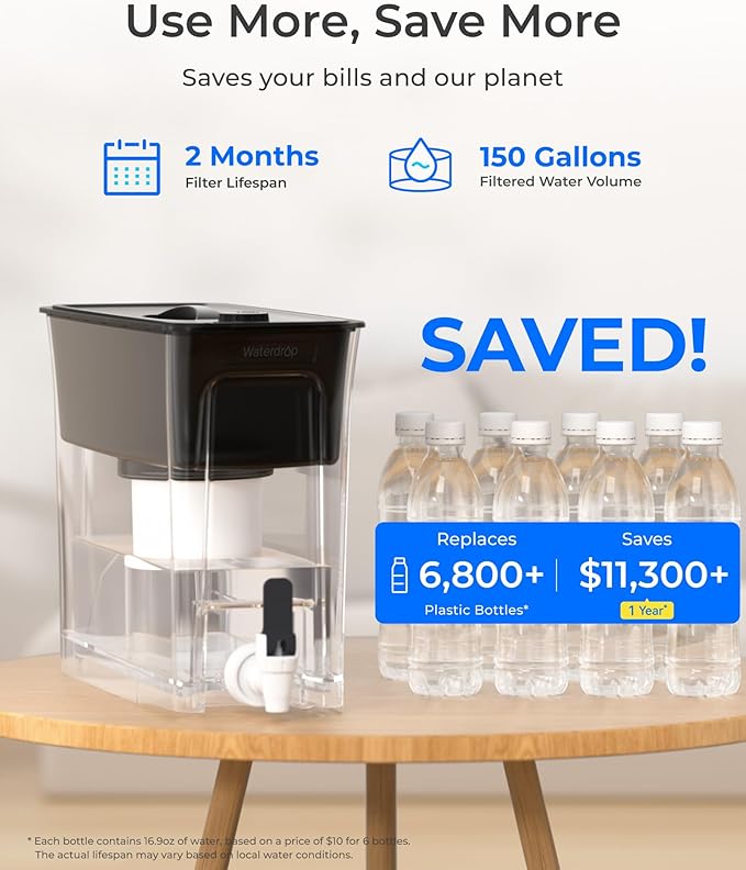 Waterdrop Fluoride-Reducing Water Filter Dispenser, 150-Gallon Long-Life - Image 6