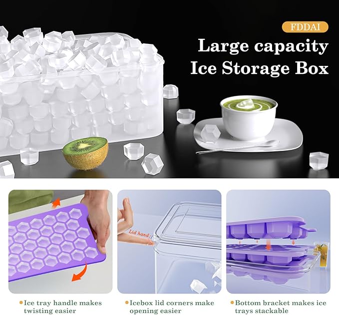 Mini Ice Cube Tray for Freezer: Small Plastic Ice Cubes Trays for Freezer - Image 3