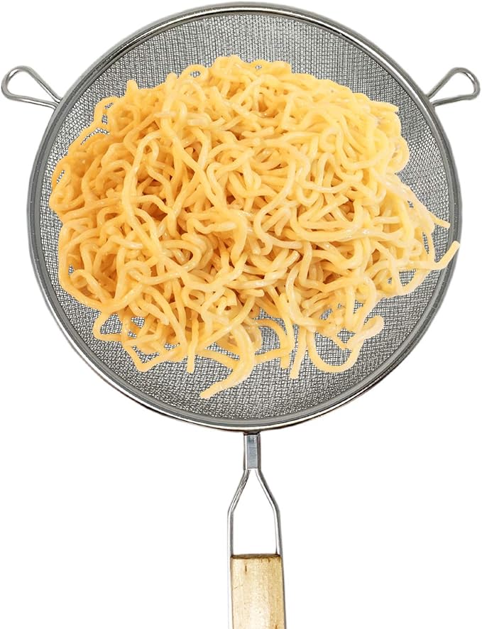 Huji Stainless Steel Fine 8" Double Mesh Food Strainer Colander Sieve Sifter - Image 3