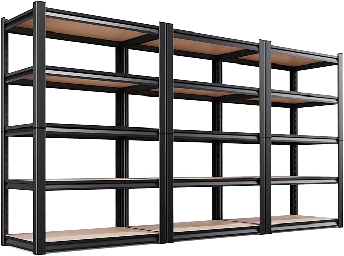 Set of 3 Garage Shelving-2050LBS 5 Tier Storage Shelves, Adjustable Heavy Duty by Unknown