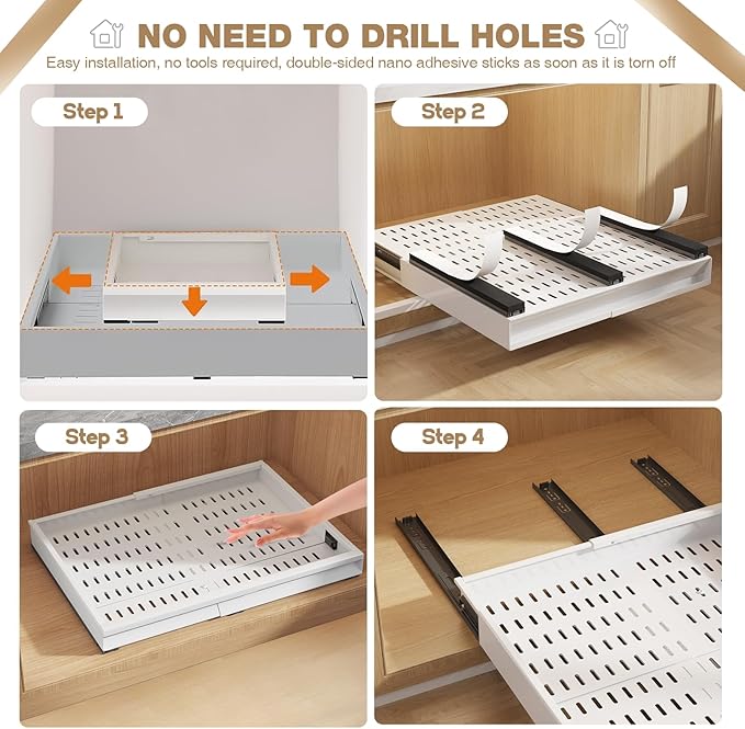 Seinloes 2 Pack Pull Out Cabinet Organizer - Image 7
