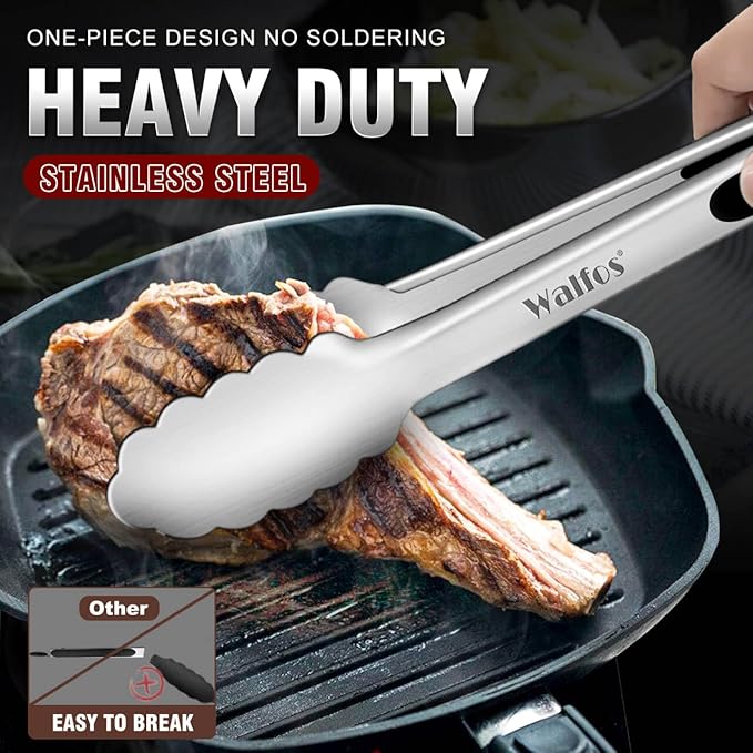 Walfos Stainless Steel Kitchen Tongs - Image 2