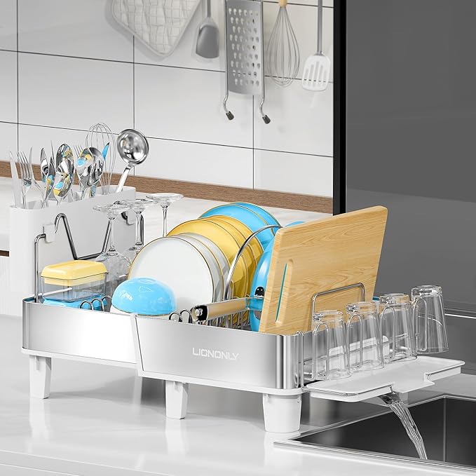 Dish Drying Rack, 304 Stainless Steel Expandable Dish Rack by StartYourHomeStorageLife