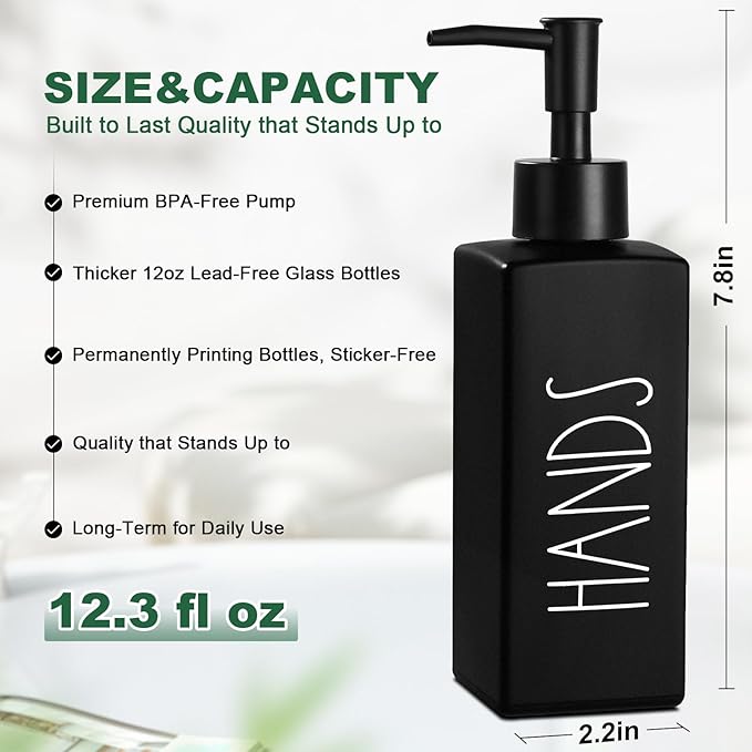 Hand Soap Dispenser, Matte Black Soap Dispenser - Image 2