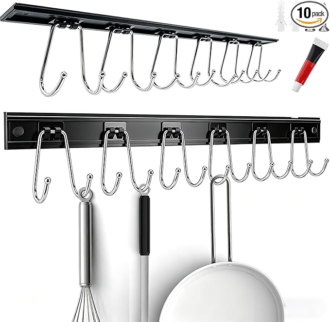 Cociat 2PCS Utensil Racks with 12 Hooks 17.2 Inch Kitchen Utensil Holders by Cociat