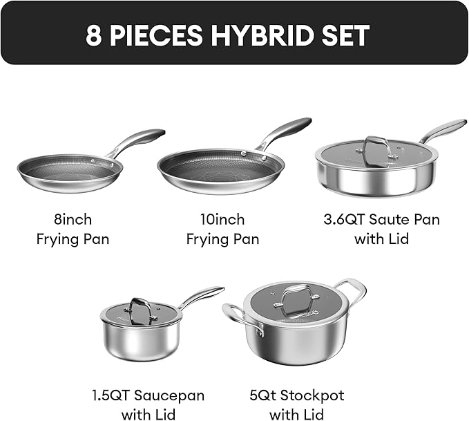 COOKER KING Stainless Steel Cookware Set, Pots and Pans Set Non Stick, Frying - Image 5
