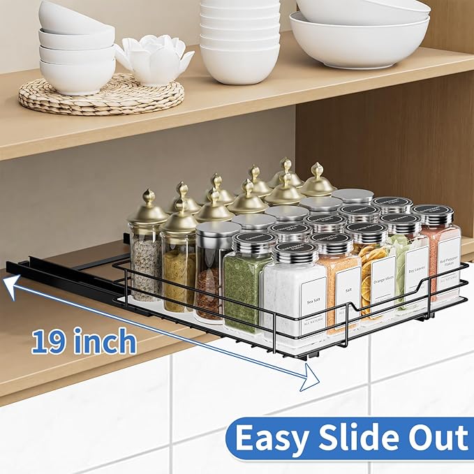 BOIVSHI Pull Out Spice Rack, Slide Out Spice Rack - Image 4