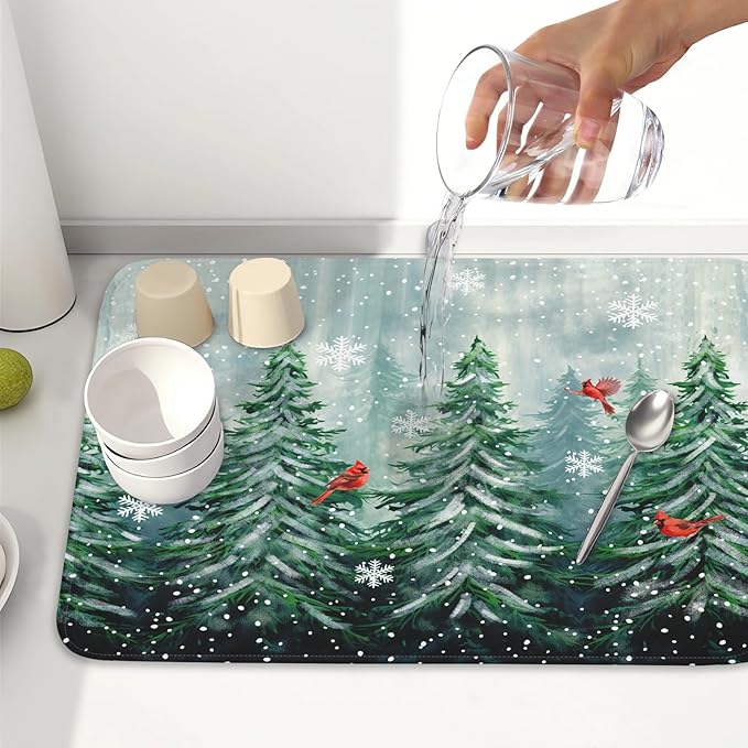 Winter Pines Tree Dish Drying Mats - Image 6