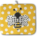 Bee Dish Drying Mat for Kitchen Counter 16x18 Inch Yellow Honey Bees Polka Dots by Kwlegh