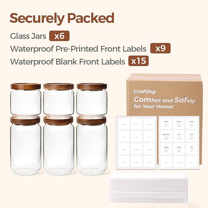 ComSaf 6PCS Glass Pantry Storage Container - Image 8
