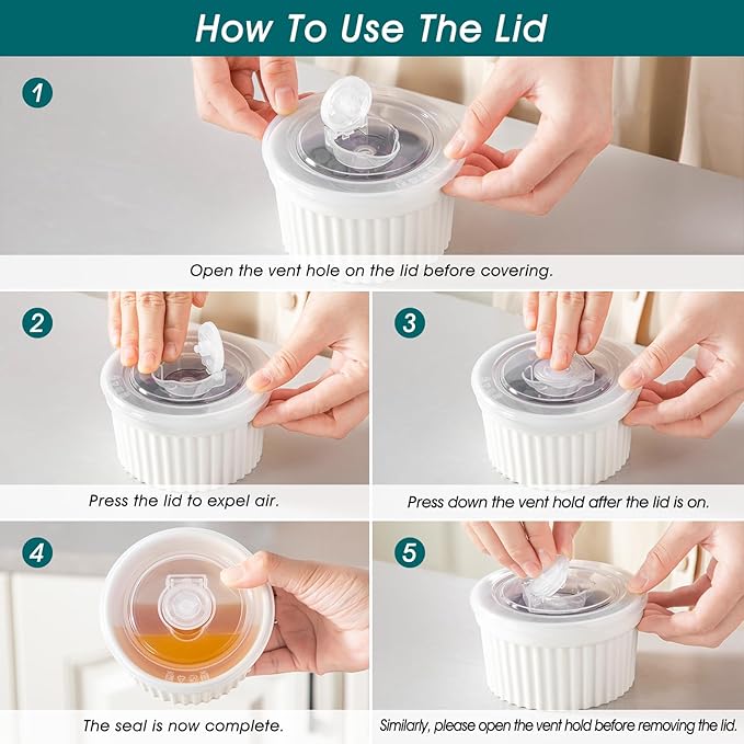 vancasso 10 oz Ramekins with Lid, Porcelain Creme Brulee Souffle Dishes - Image 8