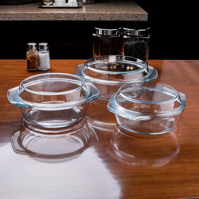 Set of 6 Pieces Round Tempered Glass Casserole Dish - Image 8