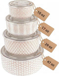 KooK Serving Bowls, with Lids, Ceramic Nesting Bowls, Microwave and Dishwasher by Kook