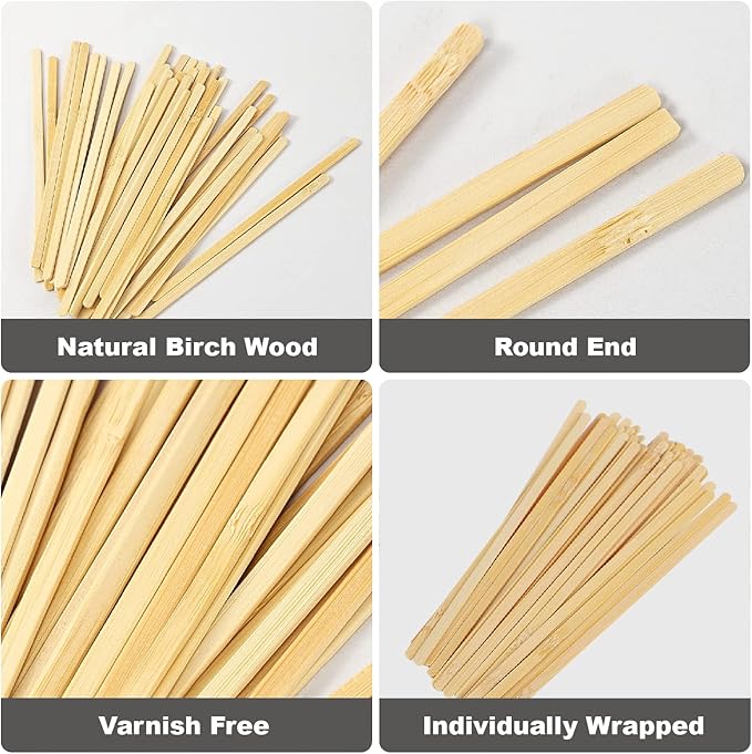 500pcs Wood Coffee Stirrer Sticks, 5.5 Inch Wooden Swizzle Stick Beverage Mixer - Image 4
