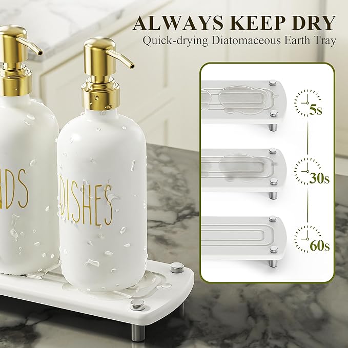 Cisily Kitchen Soap Dispenser Set Comes - Image 2