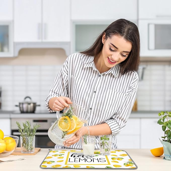 Zonon Dish Drying Mat for Kitchen Counter 16 x 24 Microfiber Absorbent Dish - Image 5