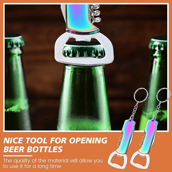 Ziliny 24 Pcs Bottle Opener Keychain Bulk Wine Bottle Beer Opener Keychain - Image 5