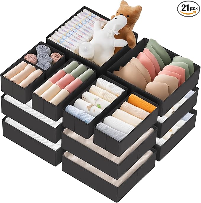 Criusia Drawer Organizer Clothes, 21 Pack Dresser Organizer by Criusia