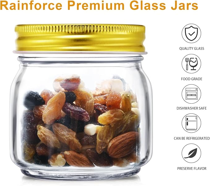Rainforce Mason Jars 8 oz 30 Pack- Small Mason Jars - Image 3
