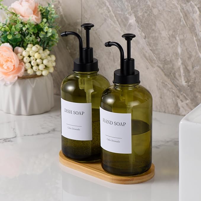 Glass Soap Dispenser with Pump, Dish and Hand Soap Dispenser - Image 8