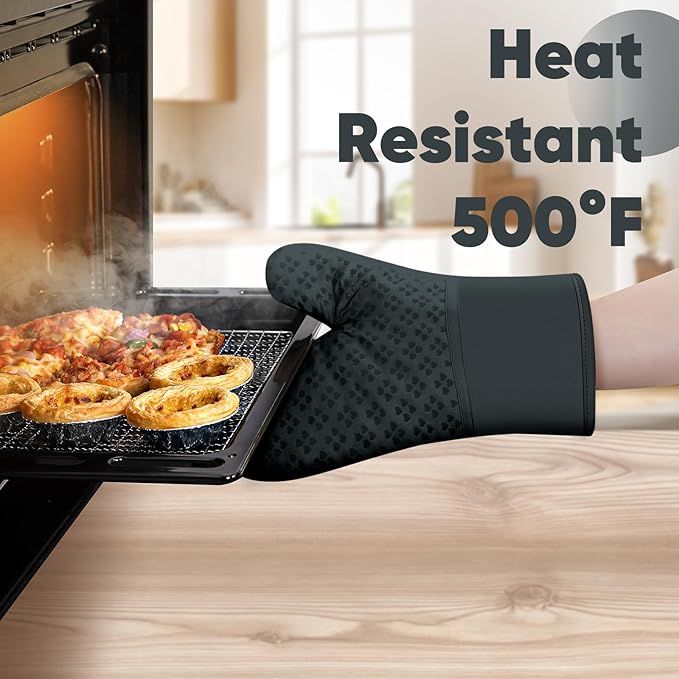 Oven Mitts and Pot Holders 4 Sets, Heat Resistant 500 ℉ Oven Mitt and Pot Holder - Image 6
