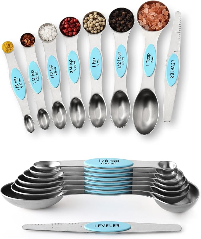 Spring Chef Stainless Steel Magnetic Measuring Spoons Set of 8 by SpringChef