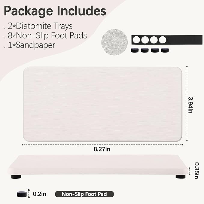 NiuYichee 2 Pcs Water Absorbing Stone Trays, Kitchen/Bathroom Sink Soap Dish - Image 6
