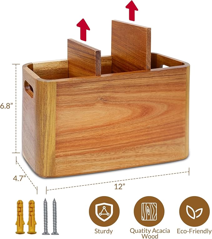 Wooden Kitchen Utensil Holder Organizer - Image 2