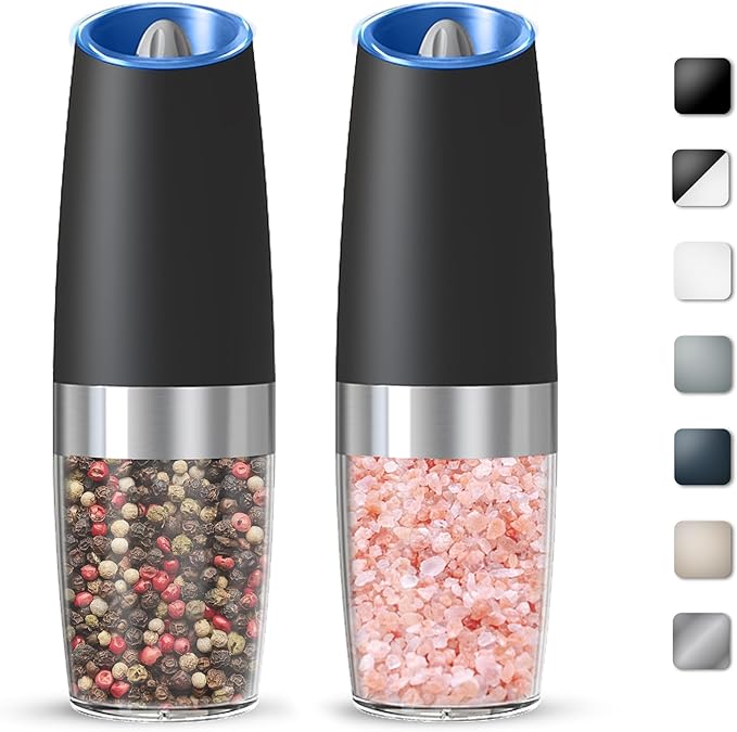 Gravity Electric Salt And Pepper Grinder Set, Automatic Salt And Pepper Grinder by KIARYUOLL