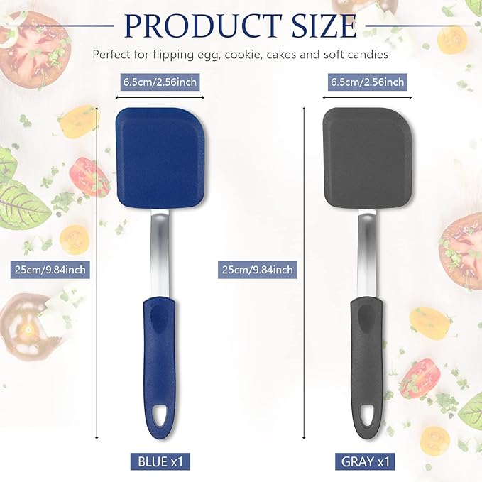 Silicone Cookie Spatula Turner 2 Pack Mini Brownie Spatula Flexible Kitchen - Image 2