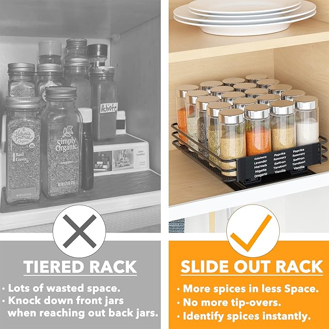 SpaceAid Pull Out Spice Rack Organizer - Image 3