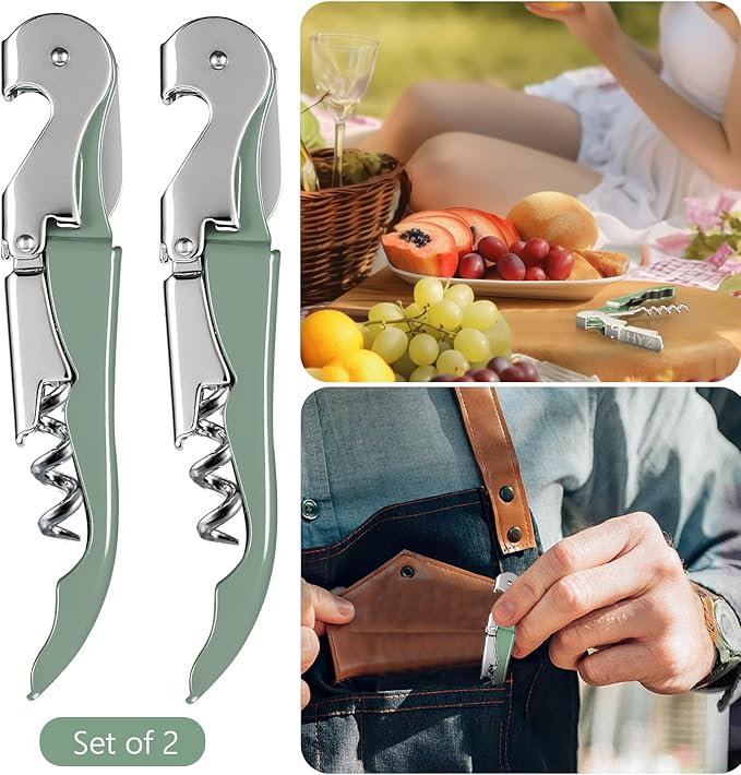 HYZ 2-Pack Wine Opener Waiter Corkscrew, Professional Wine Key - Image 8